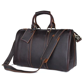 

High Quality Genuine Leather Travel Bag for Men Unique Tote Luggage Duffle Bags Large Weekend Bag 7077Q