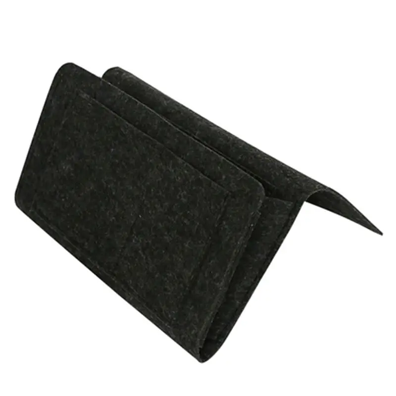 black 1 Кровать Сумка для хранения Карманный войлочный прикроватный подвесной органайзер для хранения в общежитии комната книга журнал ТВ пульт дистанционного управления Caddy двухъярусная подставка для стола диван - Цвет: black 1