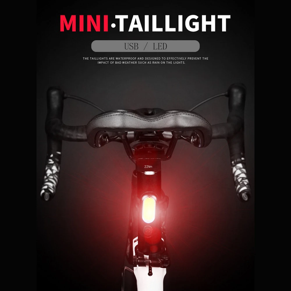 Мини велосипед хвост светильник USB Перезаряжаемые MTB дорожный вспышка