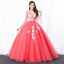 Свадебное бальное платье Бальные платья Иллюзия плеча органза Vestidos De Debutantes Формальные Вечерние платья Бальные платья-mekko