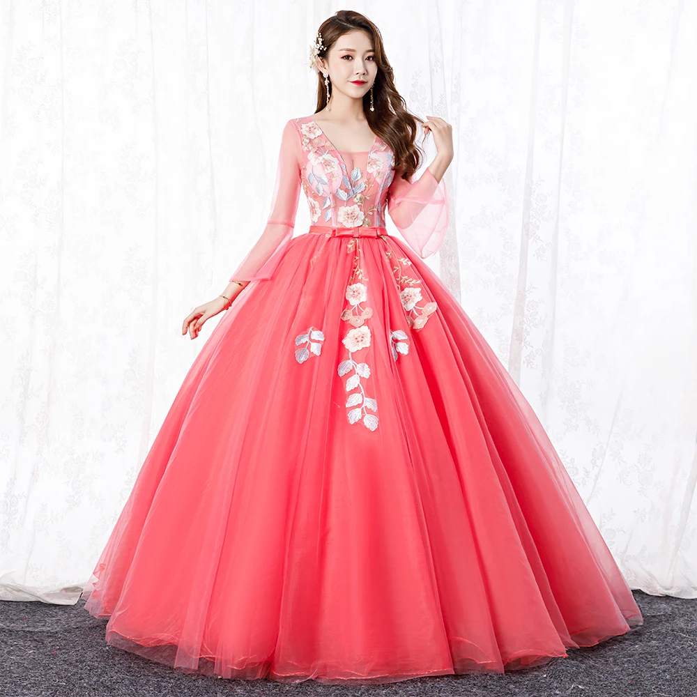 

Bridal Ball Gown Quinceanera Dresses Illusion shoulder Organza Vestidos De Debutantes Formal Party Gowns Quinceanera-mekko