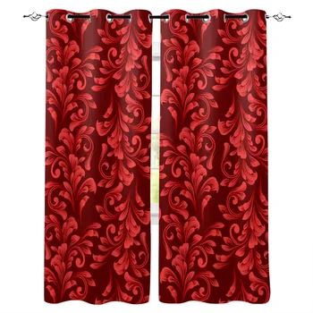 

Kitchen Curtains Retro Arabesque Flower Bedroom Curtains Home Item Window Curtain for Living Room