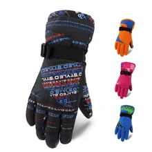 Перчатки для катания на лыжах на открытом воздухе, перчатки для катания на лыжах, перчатки для пеших прогулок для мальчиков и девочек, водонепроницаемые теплые перчатки, водонепроницаемая перчатка для детей