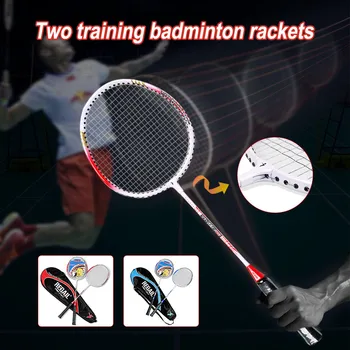 

Family Aluminium Alloy Two Tone Beat Metal Baking Paint Badminton Racket Racquet with Carry Bag Sport Equipment