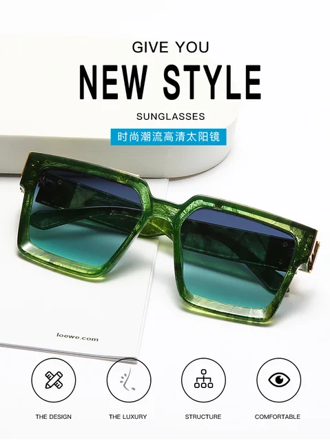 BLUEMOKY Luxury Brand Designer Square Sunglasses Men Women Fashion Thick  Frame Glasses Male UV400 Driving Shadow Sun Glasses - AliExpress