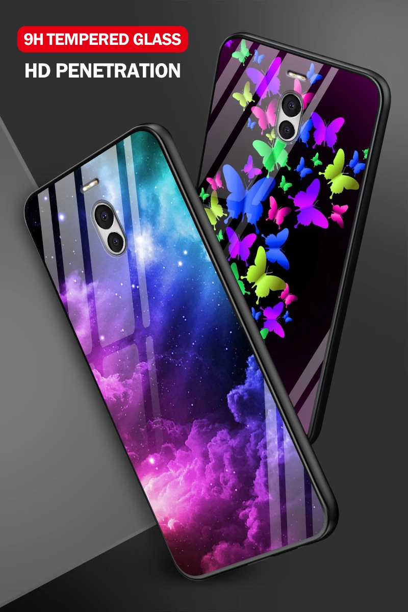 Чехол из закаленного стекла для Meizu 16th Plus M5 M6 M8 M9 Note для iPhone 5S, SE 6 6S 7 8 Plus XR XS MAX роскошный противоударный жесткий чехол