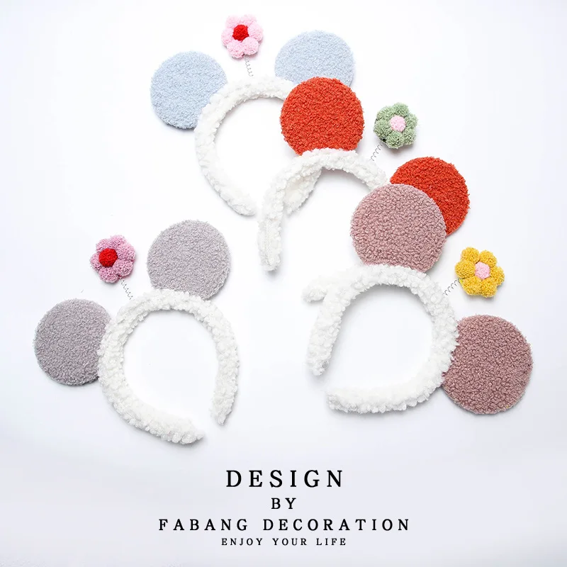1PCS Cute Sun Flower Hair Holder Hairbands Fleece Bow Animal Ears Headband For Women Girls Turban Fashion Accessories | Дом и сад