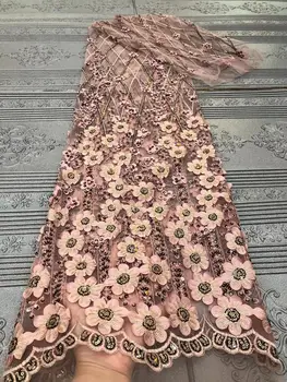 

3D Embroidered Brocade Lace Fabric for Wedding Party Dress High Quality African Jacquard Fabric Lace Nigerian French Tulle Lace