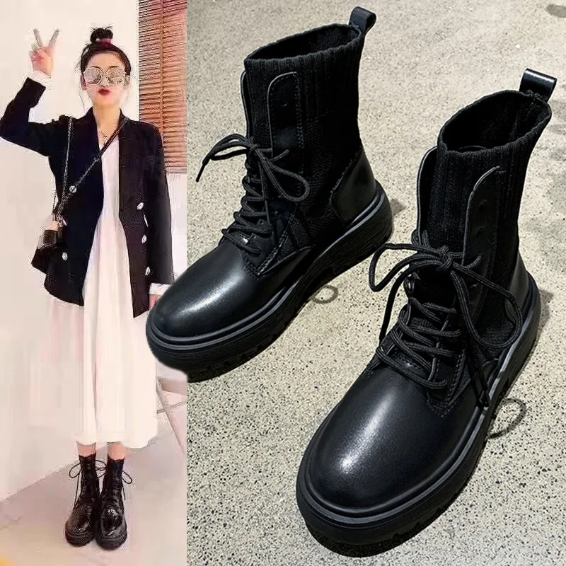 

Short Boots Women's Martin Boots Korean-style Chunky-Heel Low-Heel Boot Short Boots 2019 Autumn Spring And Autumn Boots Women's