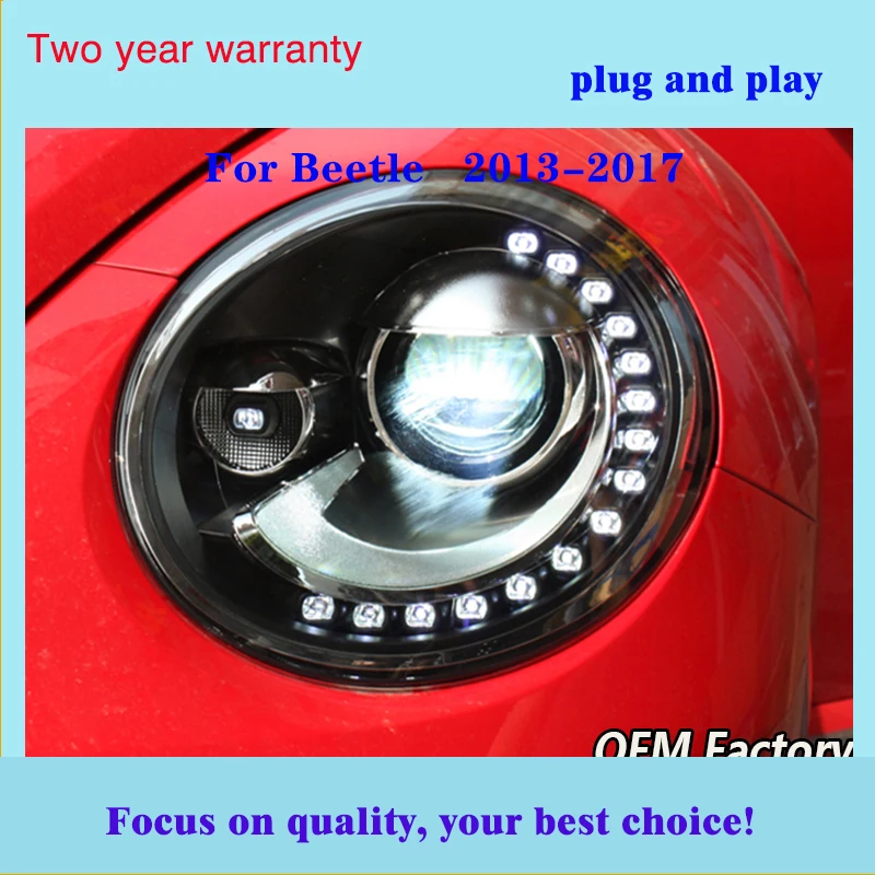 Автомобильный Стайлинг для Volkswagen Beetle фары 2013- Beetle светодиодный фары DRL Биксеноновые линзы Высокий Низкий луч парковка
