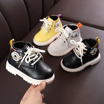 

Autumn Winter Baby Short Boots for Girls Boys Fashion Shoes Kids Soft Leather Bottom Martin Boots Children Fashion Shoes