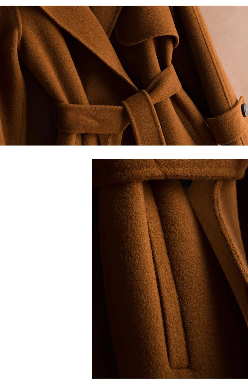 Двустороннее кашемировое пальто женская зимняя куртка женская из чистого кашемира ручной работы однотонное цветное шерстяное пальто женское длинное пальто