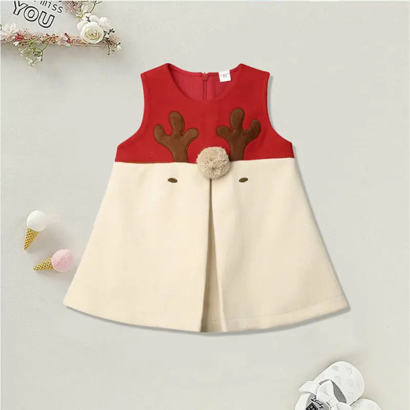 Модный детский Рождественский жилет для новорожденных девочек, топы с рогами, хлопковая одежда, От 1 до 5 лет