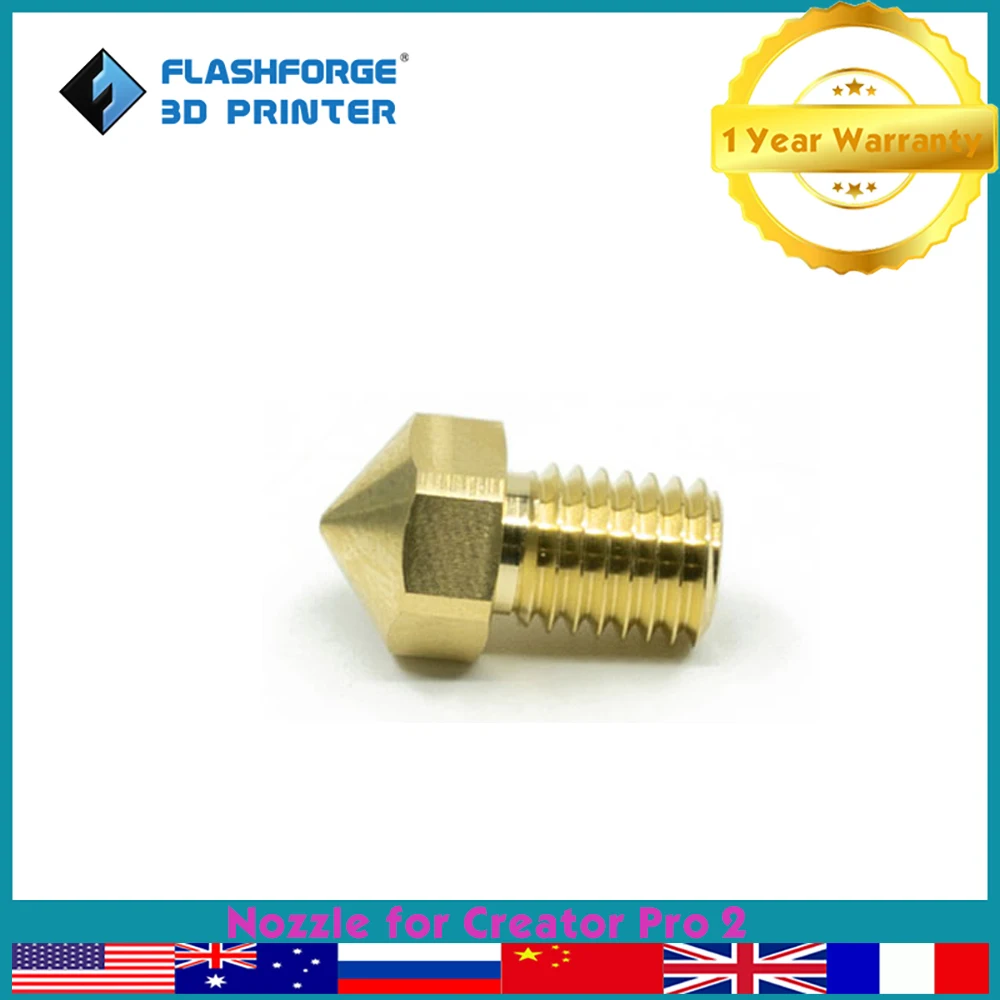 Bocal de Bronze Flashforge para o Criador Pro 0.4 mm 0.6 mm Substituição Bocais 3d Peças da Impressora Acessórios