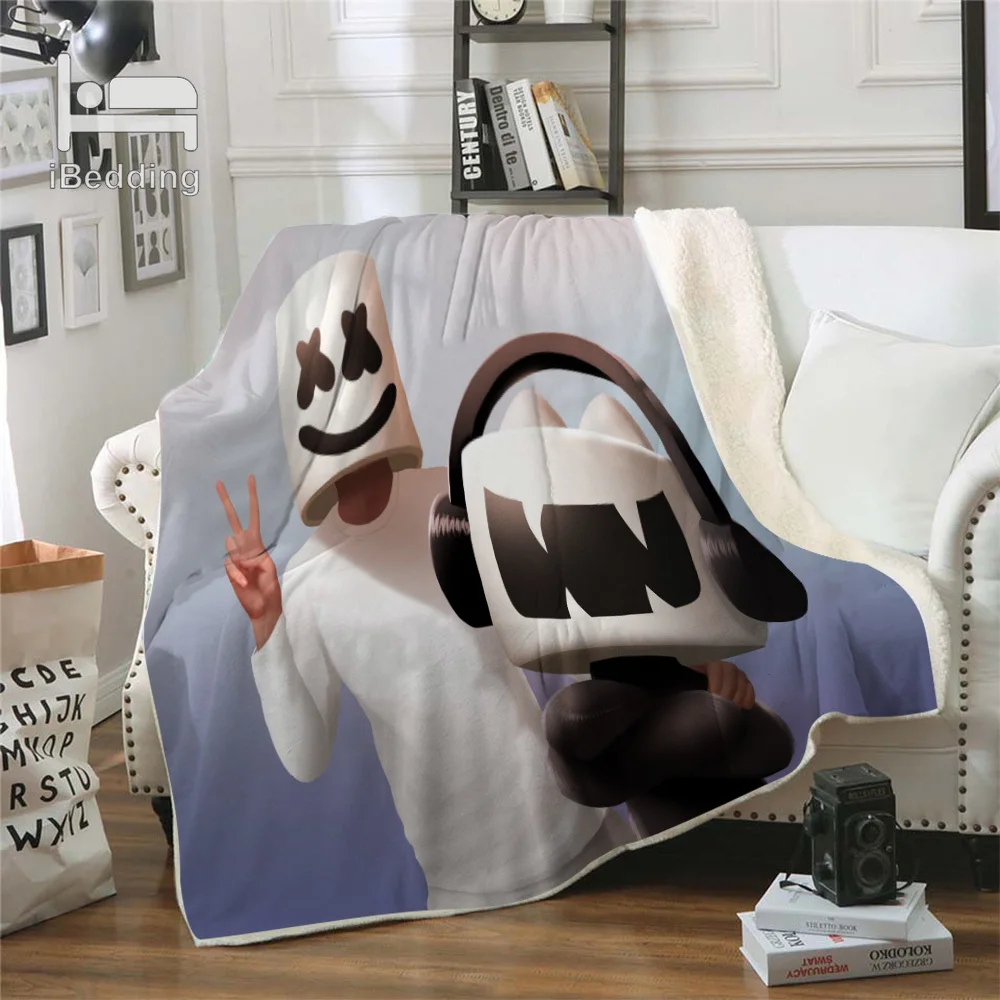 Dj Premium Throw Blanket Print on Demand Sherpa Blankets for Sofa Customized DIY Plush Thin Quilt Dropshipping