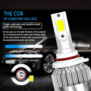 

1 Pair 9005 HB3 H10 200W 20000LM COB LED Headlight Bulbs Kit High/Low Beam 6000K