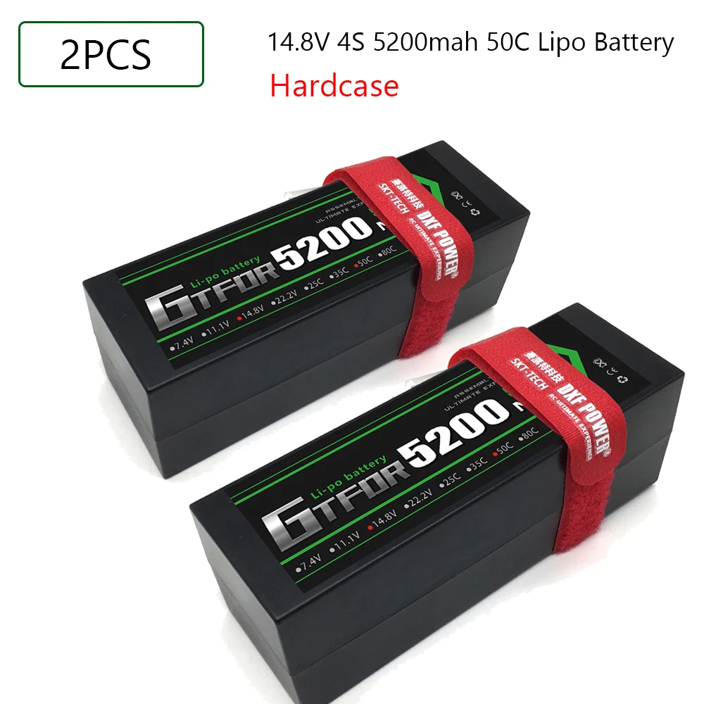 GTFDR Lipo 4S аккумулятор 14 8 в 5200 мАч 50C T Deans XT60 EC5 XT90 S Жесткий Чехол для 1/10 1/8 Багги