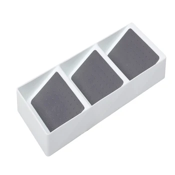 

3 Grids Drawer Organizer Jar Holder Cutlery Storage Box Separation Kitchen Cabinet Non Skid Spice Rack Compact Pantry Tray