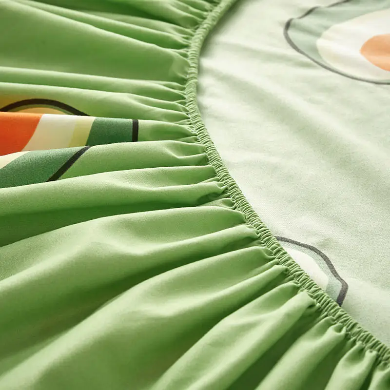 Bonenjoy Queen Fitted Sheet King Size With Elastic Bed Cover For Double Bed Avocado Pattern Mattress Covers(no pillowcase) 3