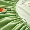 Bonenjoy Queen Fitted Sheet King Size With Elastic Bed Cover For Double Bed Avocado Pattern Mattress Covers(no pillowcase) 3