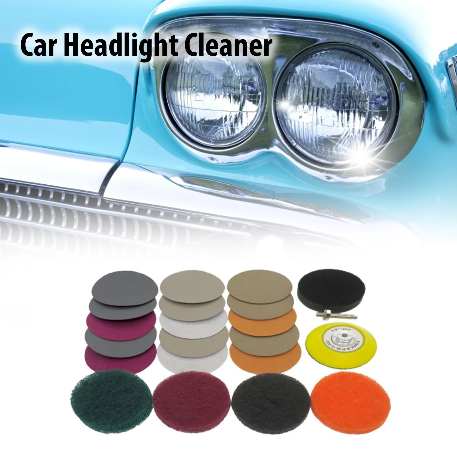 CarHeadlightCleaner21PieceRefurbishmentRepairKitCarLights