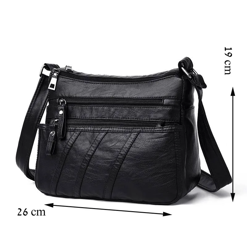 Annmouler Маленькая женская сумка через плечо из искусственной кожи черная большая сумка через плечо мягкая сумка-мессенджер для девочек качественная сумочка