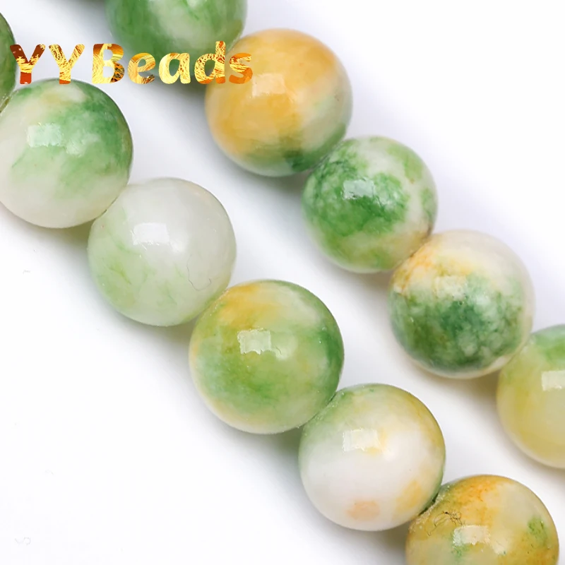 

Natural Yellow Green Persian Jades Stone Beads Yellow Chalcedony 6-12mm Smooth Spacer Beads For Jewelry Making Necklaces Earring