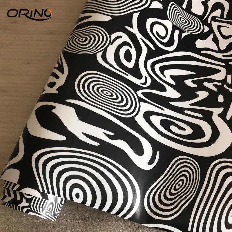 Black White Camouflage Vinyl Wrap Film-1