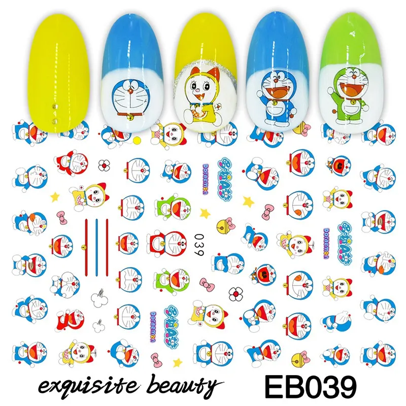 Аниме клей 3d наклейки для ногтей Фольга художественное оформление ногтей Рождественский мультфильм дизайн наклейки для ногтей инструменты для маникюра - Цвет: EB039