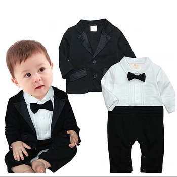 

Children's Wear New Children's Dresses Boys Baby Gentleman's Long Sleeve One Piece + Coat Two Piece Sets