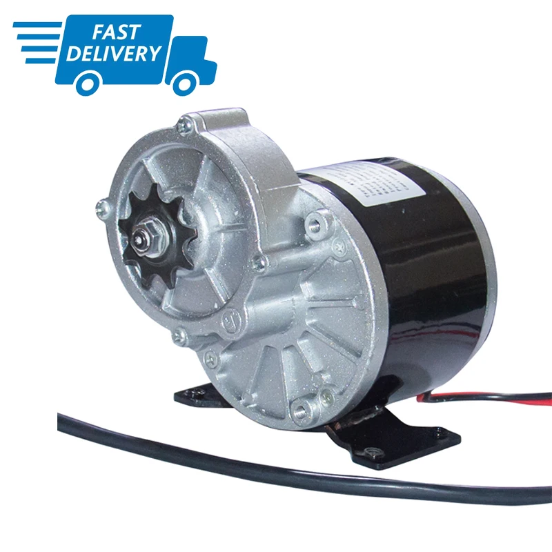 

Fast Shipping MY1016Z3 DC Gear Motor 24 Volt 36 Volt 350 Watt 380RPM Gear Reduction Electric Motor with 9 Tooth Sprocket