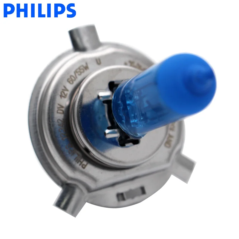 Philips H4 HB2 9003 12V Diamond Vision 5000K Ксеноновые белые автомобильные галогенные оригинальные автомобильные лампы дальнего/дальнего света 12342DVS2, пара