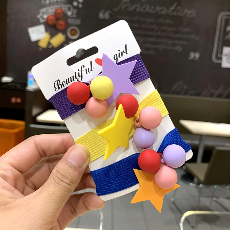 

2019 Candy color Sweet Hair Bands Princess Ponytail Holder Gum For Hair Scrunchies Headband Rubber Band Kids Hair Accessories