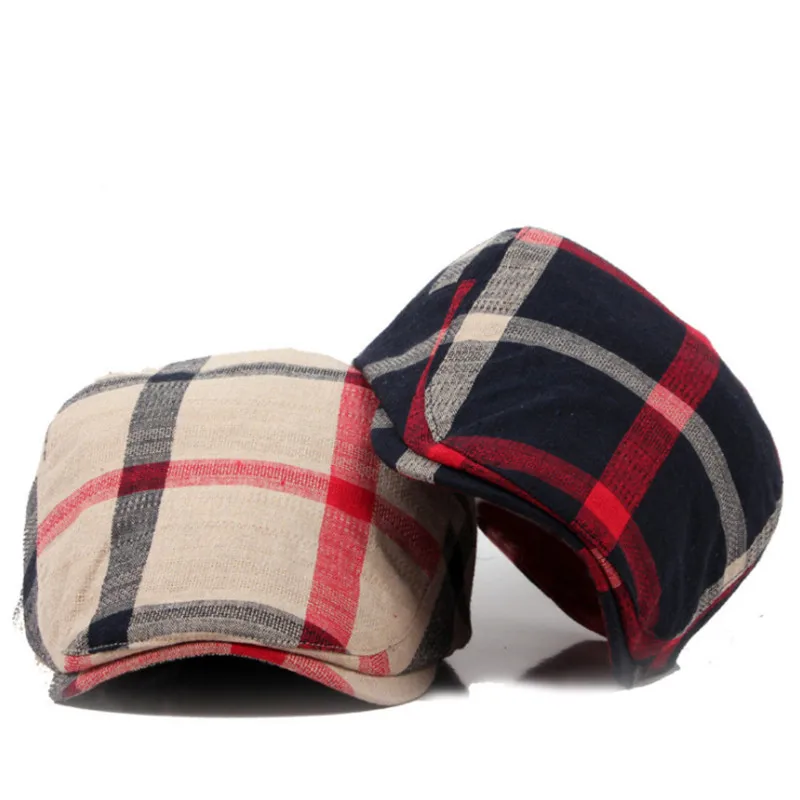 beret male New Classic Englad Style Plaid Berets Caps For Men Women Casual Unisex Sports Caps Cotton Berets Hats Boina Casquette Flat Cap golf beret cap