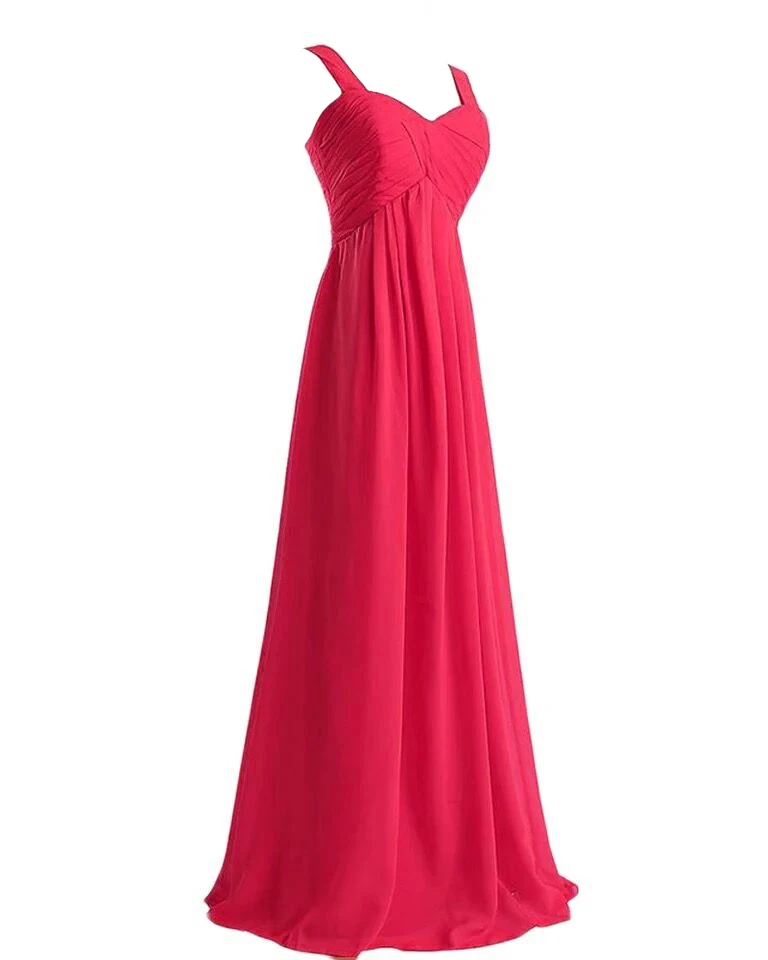 Rose red Новые платья подружки невесты, длинные шифоновые платья на бретельках, вечерние платья для особых случаев, вечерние платья, Vestido de Festa, Longo, настоящая фотография - Цвет: Rose red