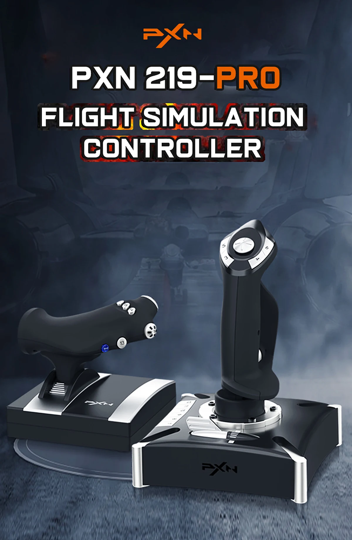 PXN-2119PRO Flight Stick Joystick USB Simulator Flight Controller Joystick Gamepad Gaming Dual-Vibration For PC/PS4/XBOX ONE