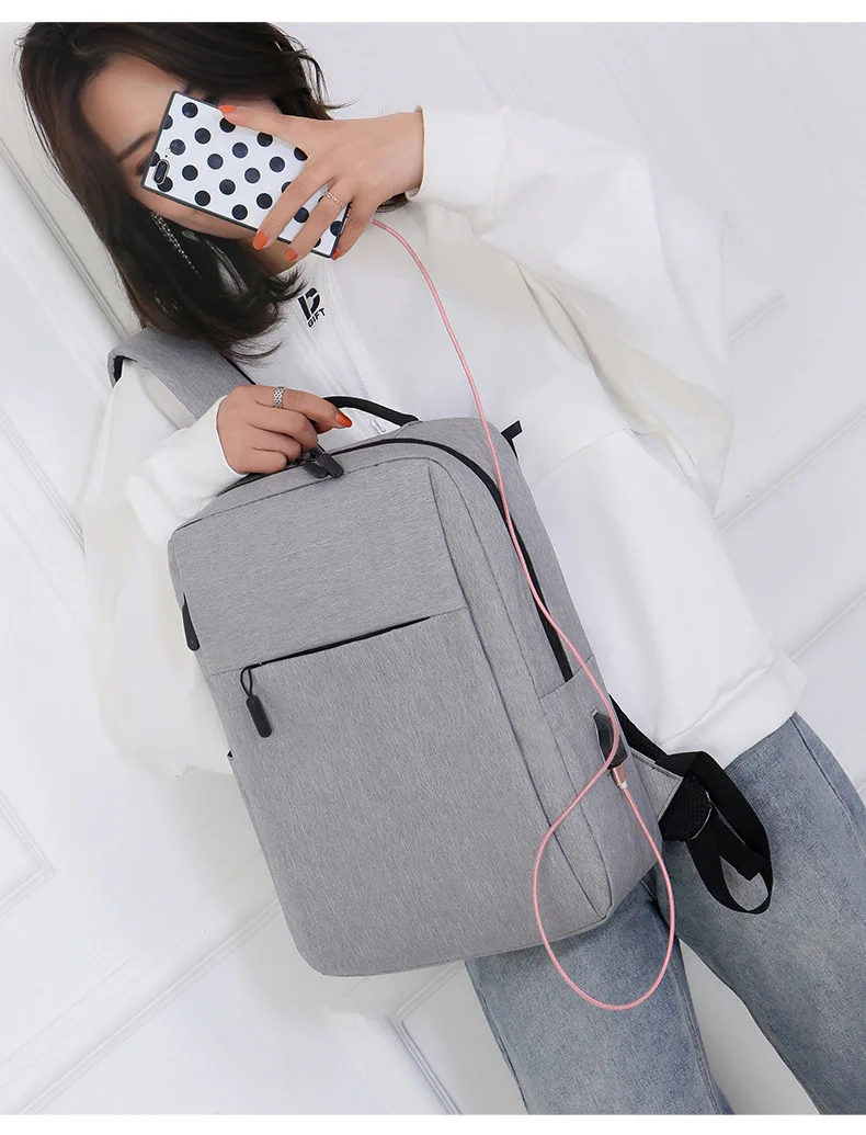 SKOANBE Backpack Men's Leisure Outdoor USB Charge Charging Sports Backpack Business Computer Bag Travel Bag External Outside Bag