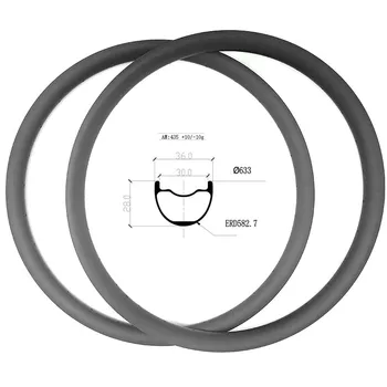 

Graphene 29er carbon mtb disc rims AM 36x28mm hookless carbon mtb rims 435g race bike tubeless Mountain bicycle rim ERD 582mm