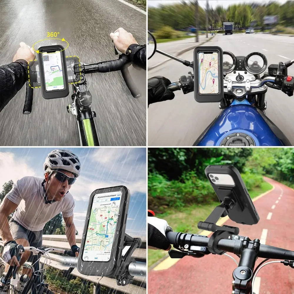 Waterproof Motorcycle Bicycle MTB Handlebar Phone Mount Bike Cell Phone  Holder