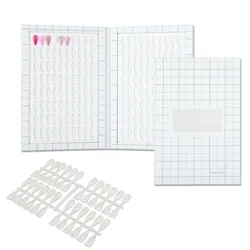 Nail Tip Display Book with Leather Cover and Gel Polish Swatch Holder (White160 with tips)