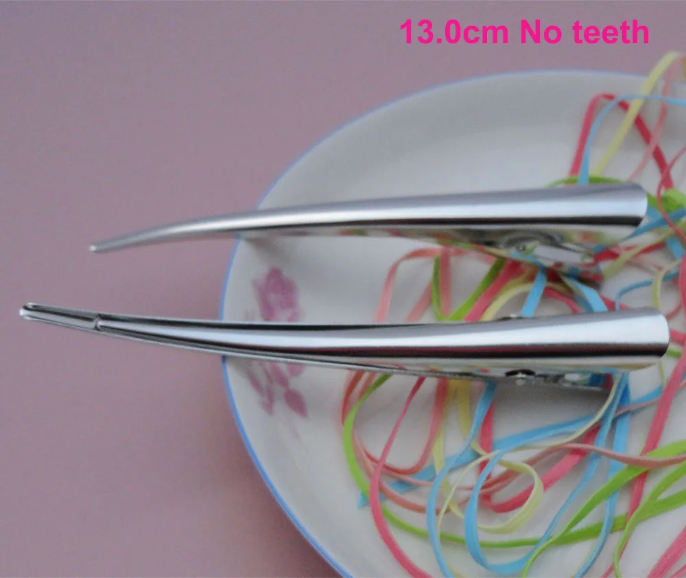13cm no teeth 11,0 см 12,0 см 13,0 см серебристого металла заколки-клюв для женские туфли-лодочки с филигранными цветок большой зажим для волос в форме сердца заколки для волос для парикмахерской - Цвет: 13cm no teeth