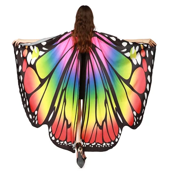 

Poncho Dancing Pixie Girls Butterfly Wings Wrap Fairy Print Scarf Tippet Women Shawl Lightweight Costume Pashmina Cloak