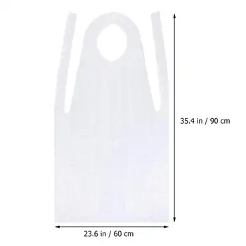 

100Pcs Unisex Plastic Apron Disposable Aprons Waterproof Oil Proof Antifouling Apron For Cooking Painting Kitchen Cleaning