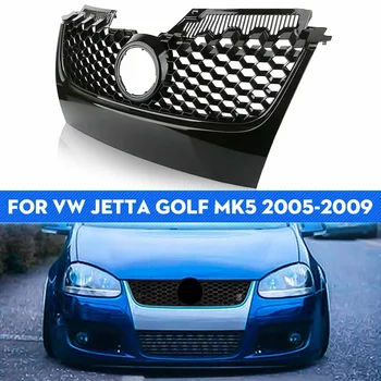 

Carbon Fiber Black Front Bumper Mesh Center Grill Racing Grille Fog Lamp Cover For VW MK5 Jetta Golf 2005 2006 2007 2008 2009