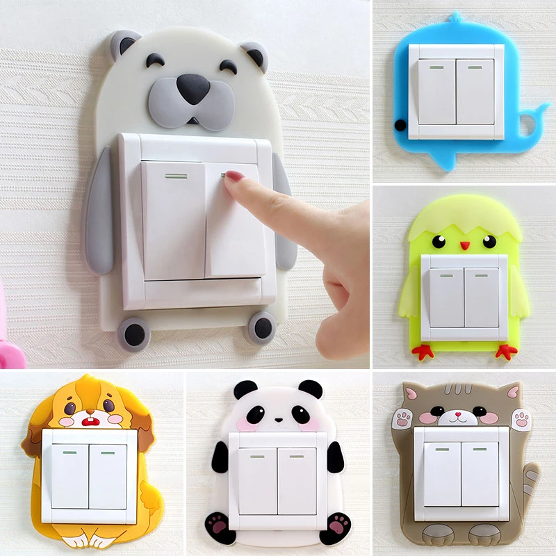 de interruptor dibujos animados 3D, marco luminoso de silicona para decoración de enchufes, interruptores de luz, pegatinas, decoración de habitación para pared| - AliExpress