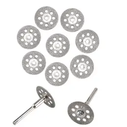 Kit de disques pour couper le verre, la pierre, le bois et le plastique, lame de scie avec revêtement en diamant, meulage, coupe rotative, 20mm, 10 pièces 