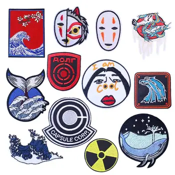 

Japanese Style Embroidered Patches For Clothing Apparel Iron On Patches On Clothes Dragon Ball Hippie Stripes Jacket Accessories