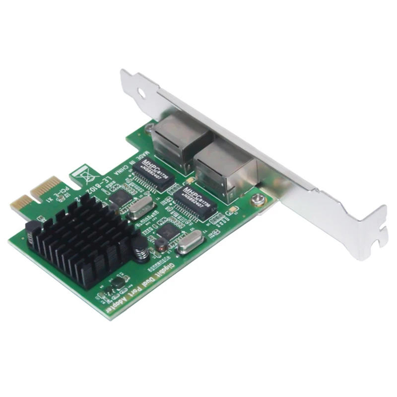 Двухпортовый слот Pci-E X1 Rj45 Интерфейс Gigabit Ethernet Сетевая карта 10/100/1000 Мбит/с адаптер Intel 8111G