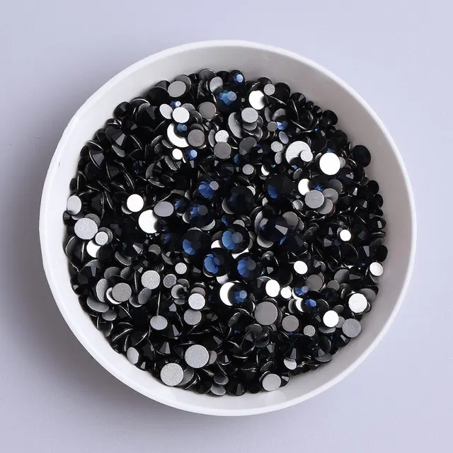 Mix Size Black Diamond Flat Back Rhinestones for Face Self-adhesive Crystal Beads Loose Precious Stones Diamond Painting Jewelry Montana