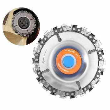 

4 Inch Grinder Disc and Chain 22 Tooth Fine Cut Chain Set For 100/115 Angle Grinder Woodworking Carving Grinding And Cutting